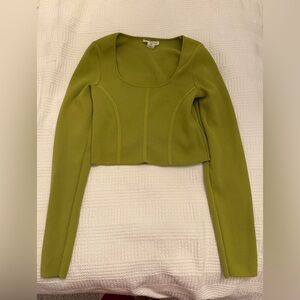 Chic Olive Long Sleeve Crop Top